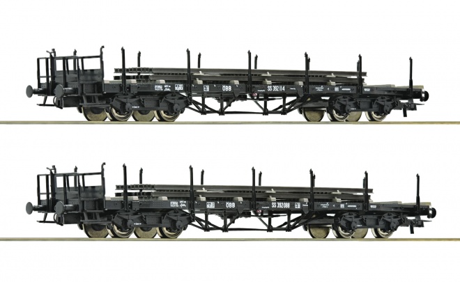 Set of 2 flat cars loaded with Rails<br /><a href='images/pictures/Roco/Roco-76195 (1).jpg' target='_blank'>Full size image</a>